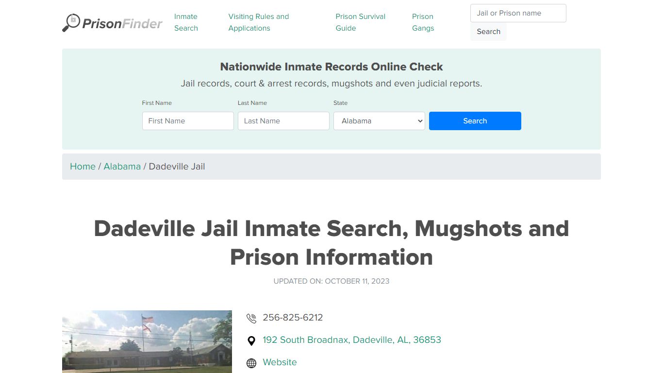 Dadeville Jail Inmate Search, Mugshots and Prison Information